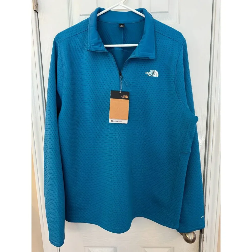 North Face Men's Dotknit Thermal 1/4 Zip Dusk Blue XL NWT Flash Dry Insulate